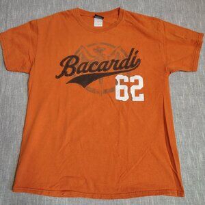 VINTAGE Bacardi‎ Promo T-Shirt Large Banner Spell Out 62